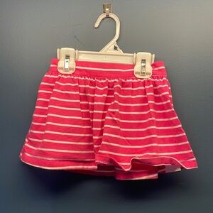 Pink and white striped skirt